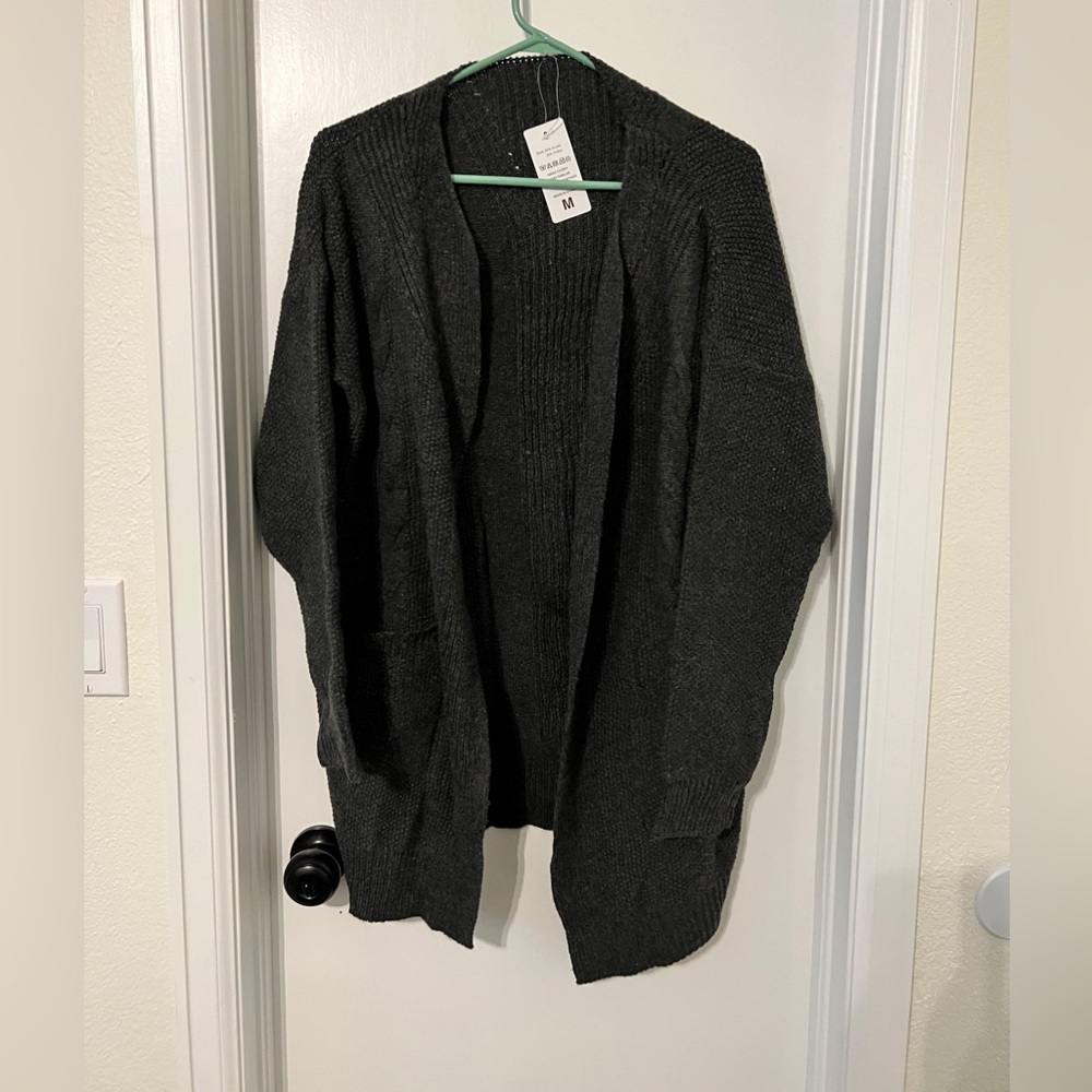 Medium gray knit cardigan